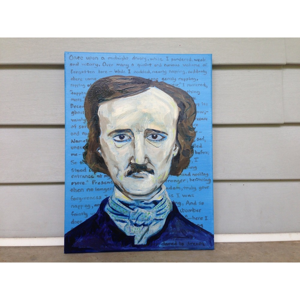 Edgar‎ Allan Poe - Original Oil Painting on Canvas